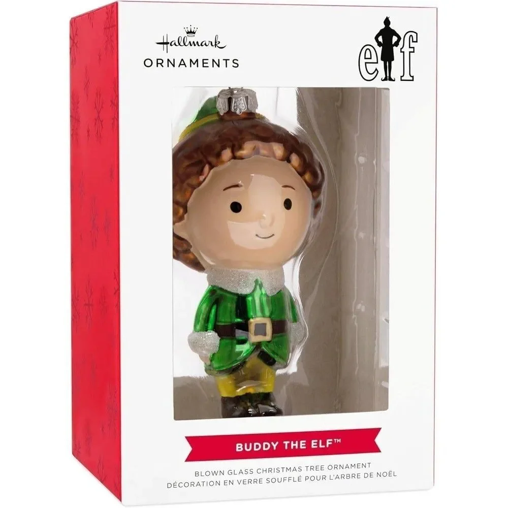 Official Hallmark Buddy the Elf Glass Holiday Ornament Christmas Tree Decoration
